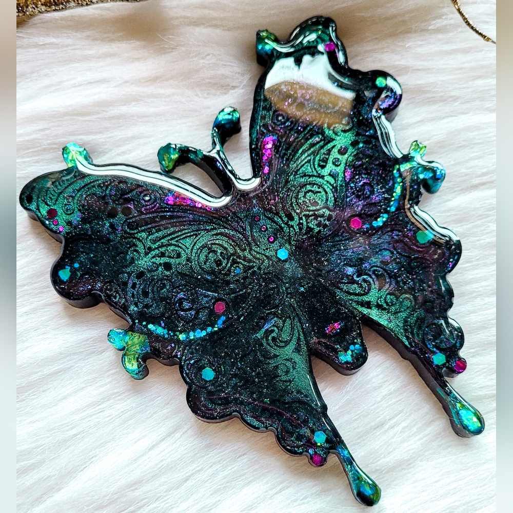 Color-shifting Resin Butterfly, Handmade